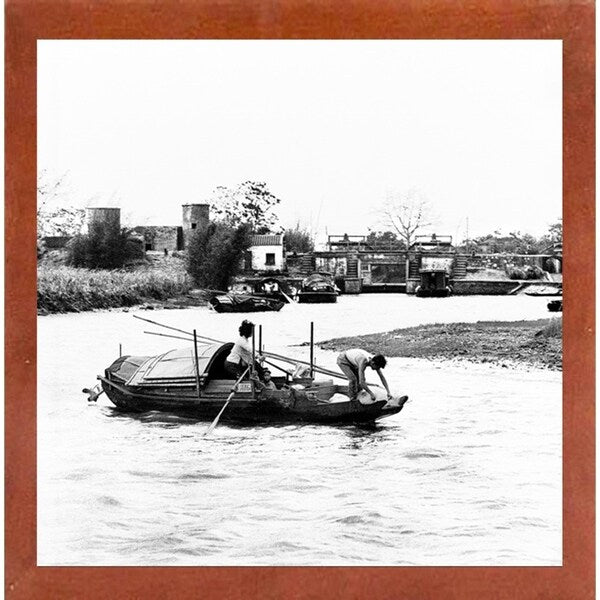 River Boat-HARBOA50460 Print 11.5"x11.5" by Harold Silverman - Boats
