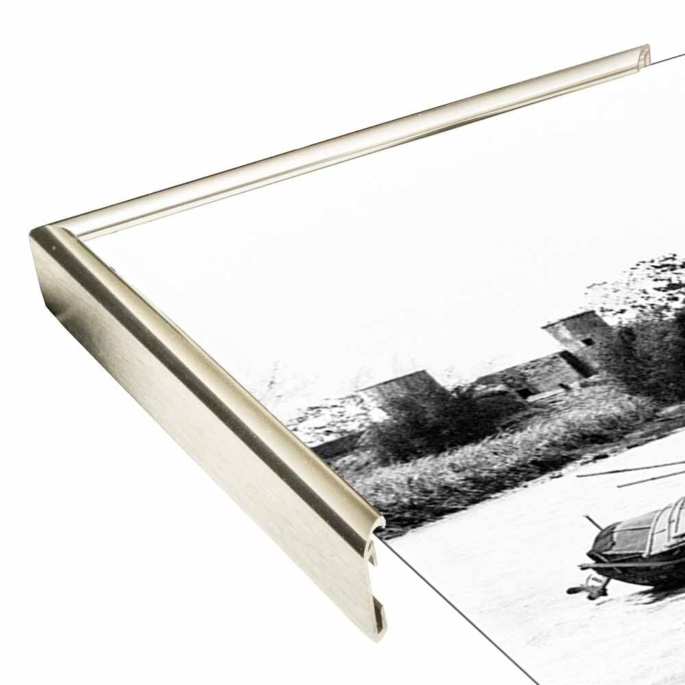 River Boat-HARBOA50460 Print 11.5"x11.5" by Harold Silverman - Boats