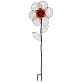 River Cottage Gardens W11354/2-YGUPS Red Metal Flower Garden Stake