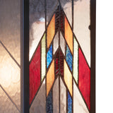 River of Goods Mission Style Multicolor Stained Glass and Black Satin Rectangular 1-Light Outdoor Wall Sconce