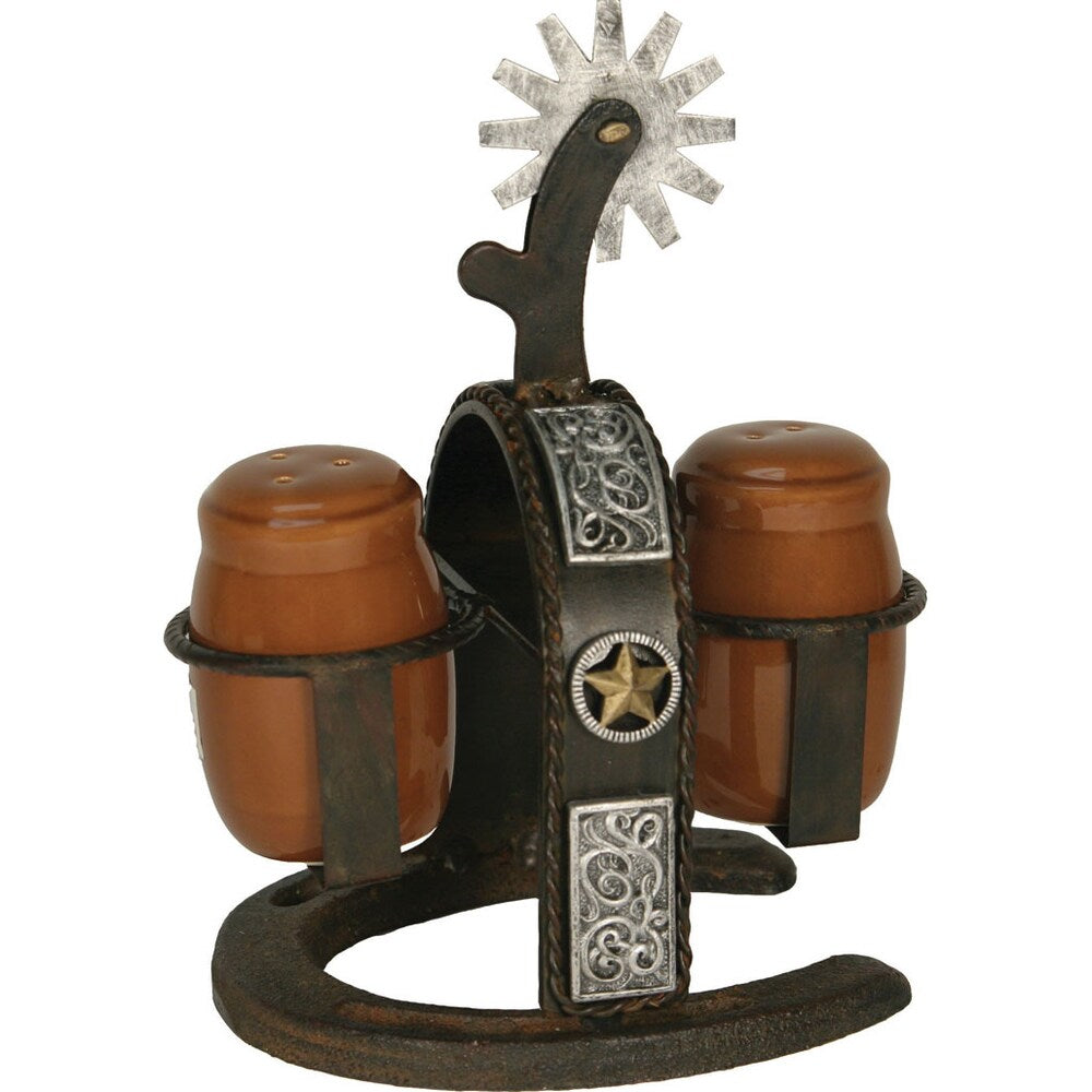 Rivers Edge Cast Iron Spur Salt/ Pepper Shaker Set