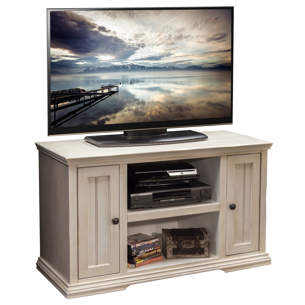 Copper Grove Oyonnax Rustic White 44-inch TV Cart