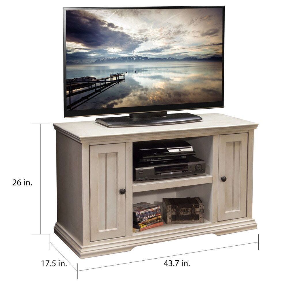 Copper Grove Oyonnax Rustic White 44-inch TV Cart