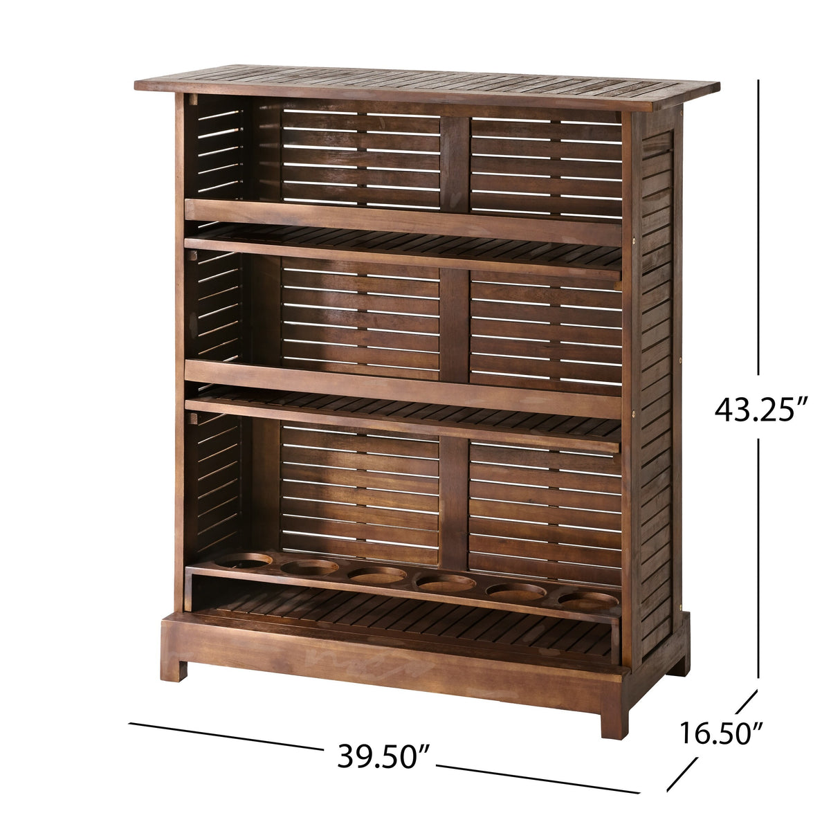 Riviera Acacia Wood Bar Table with Storage by Christopher Knight Home - 39.50"L x 16.50"W x 43.25"H