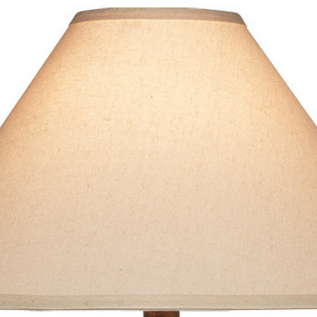 Riza 30 Inch Table Lamp, Curved Vase Walnut Brown Pattern, Cone Shade