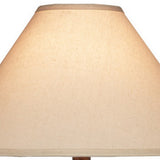 Riza 30 Inch Table Lamp, Curved Vase Walnut Brown Pattern, Cone Shade