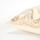 Abstract Ivory/Gold Decorative Down Filler Pillow