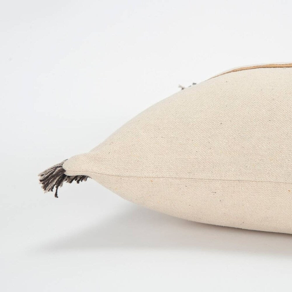 The Curated Nomad Sutro Color Block Natural/ Camel Poly-filled Pillow
