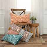 Rizzy Home Cotton Velvet Boho Botanical Throw Pillow Cover