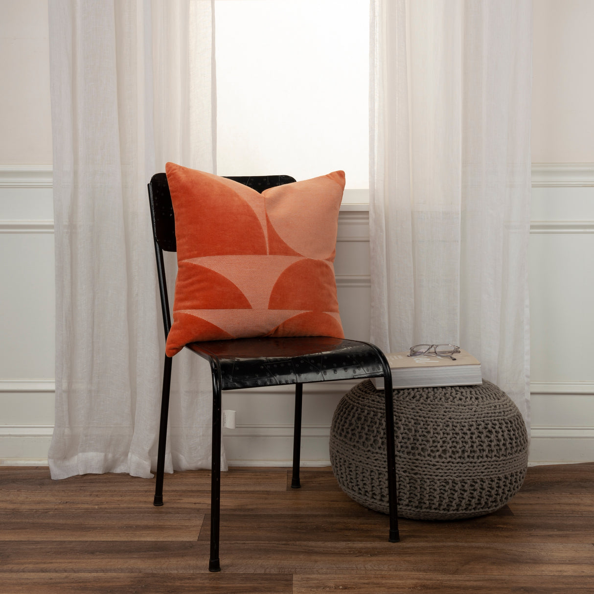 Rizzy Home Cotton Velvet Contemporary Shape Throw Pillow