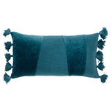 Rizzy Home Cotton Velvet Geometric Throw Pillow with Tassels