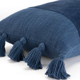 Rizzy Home Cotton Velvet Geometric Throw Pillow with Tassels