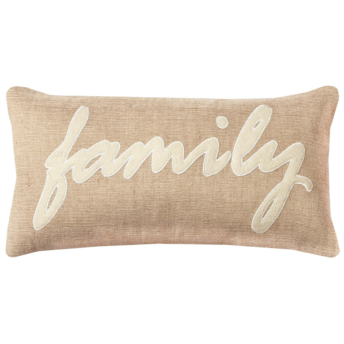 "Family" Brown Pillow Cover