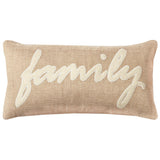 "Family" Brown Pillow Cover