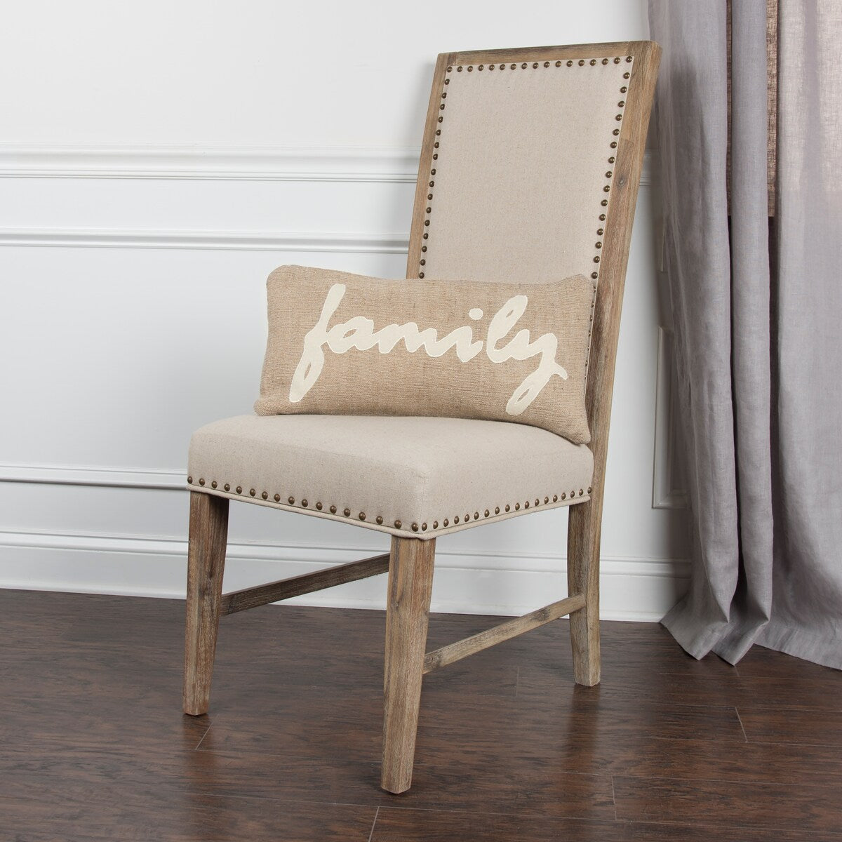 "Family" Brown Pillow Cover