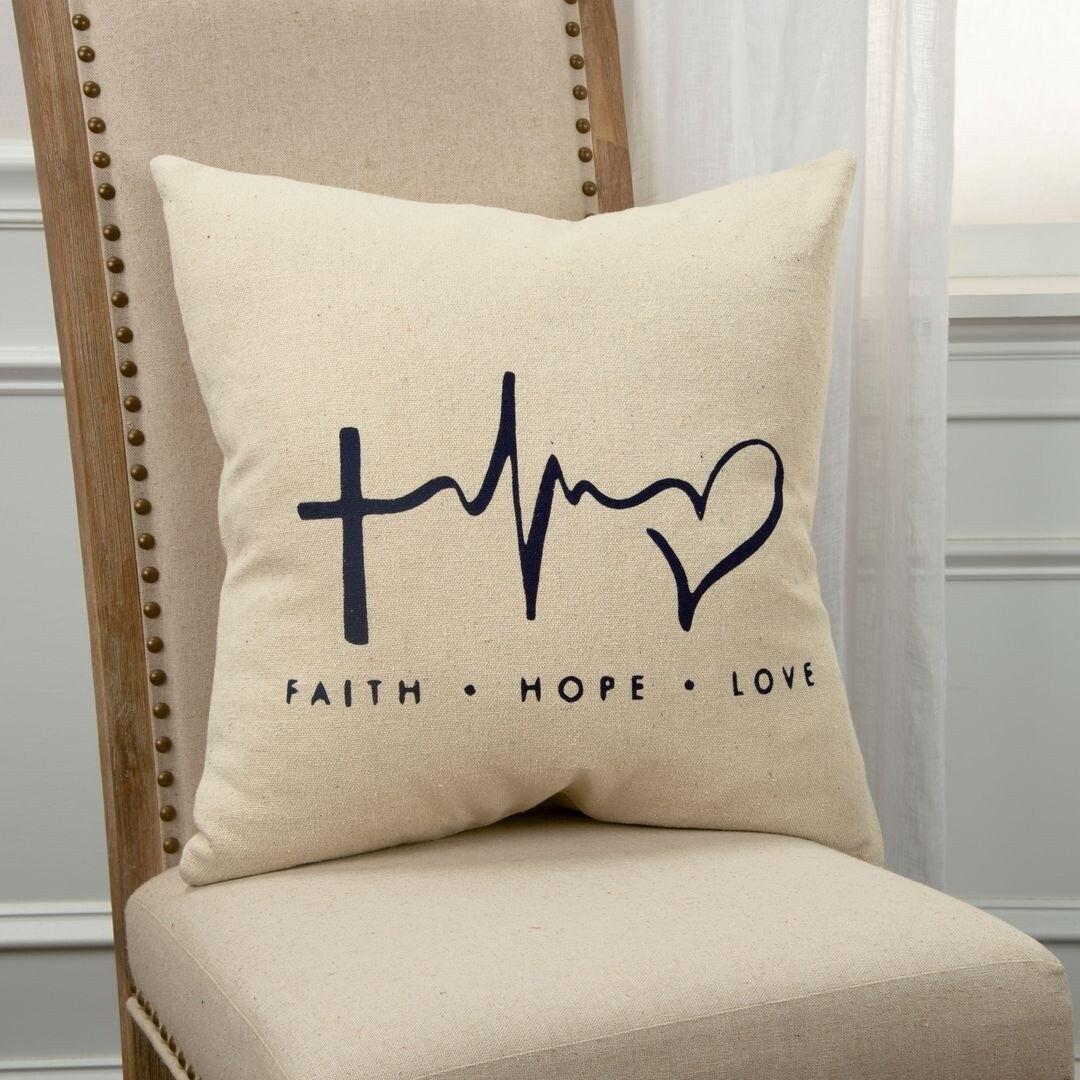 "Faith. Hope. Love." Decorative Pillow