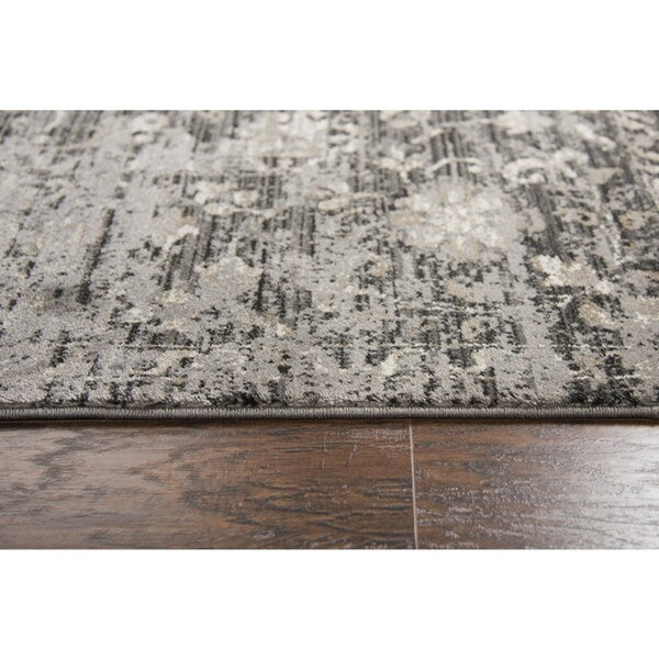Swagger Collection Gray Floral Distress Rug