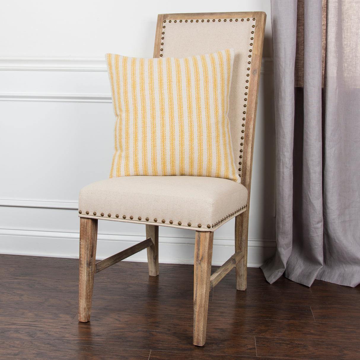Rizzy Home Ticking Stripe Cotton Canvas Throw Pillow