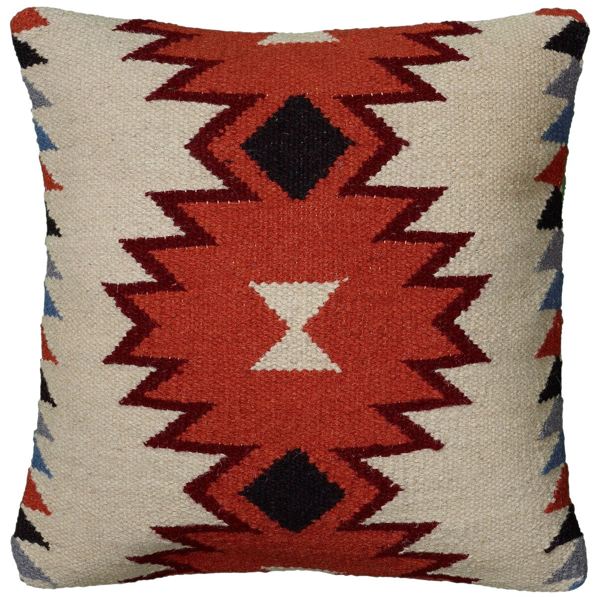 Rizzy Home Transitional Ivory/Orange Poly Filled Pillow - 18" x 18"