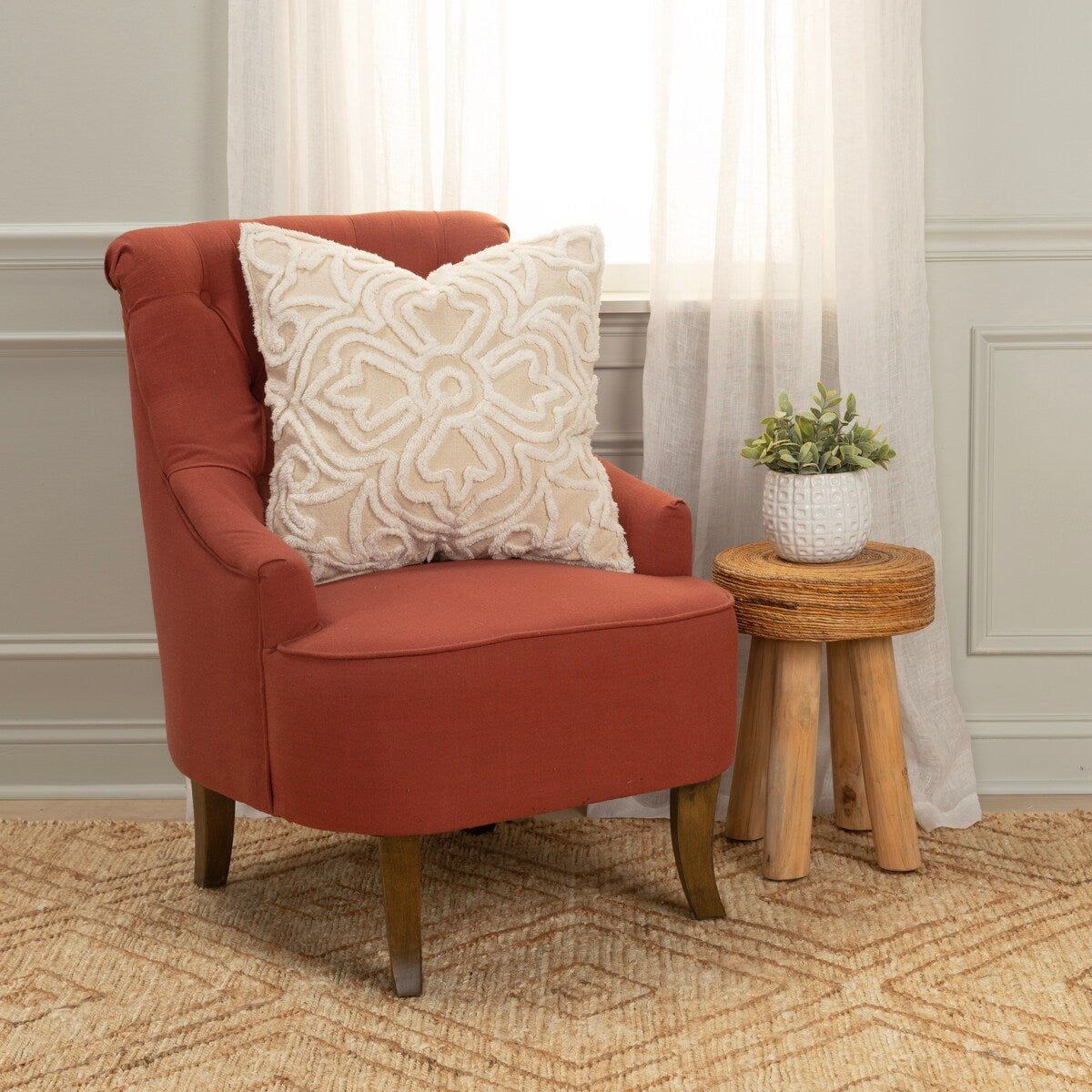 Rizzy Home Transitional Natural Down Filled Pillow - 20" x 20"