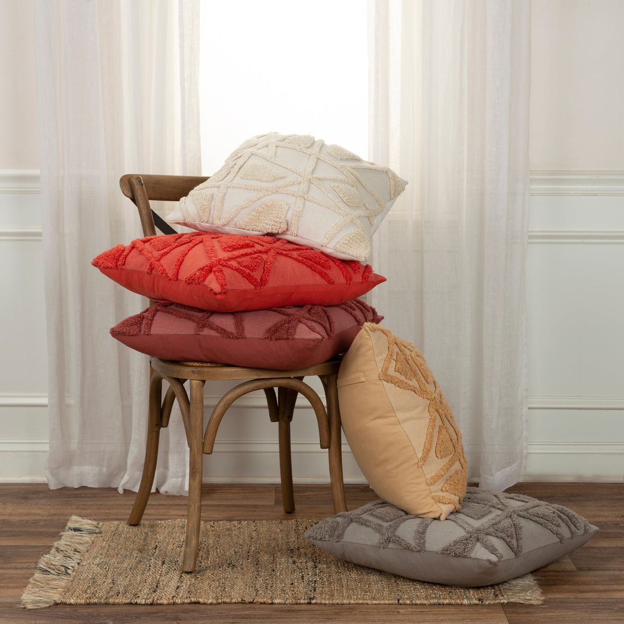 Rizzy Home Tufted Geometric Throw Pillow Cover