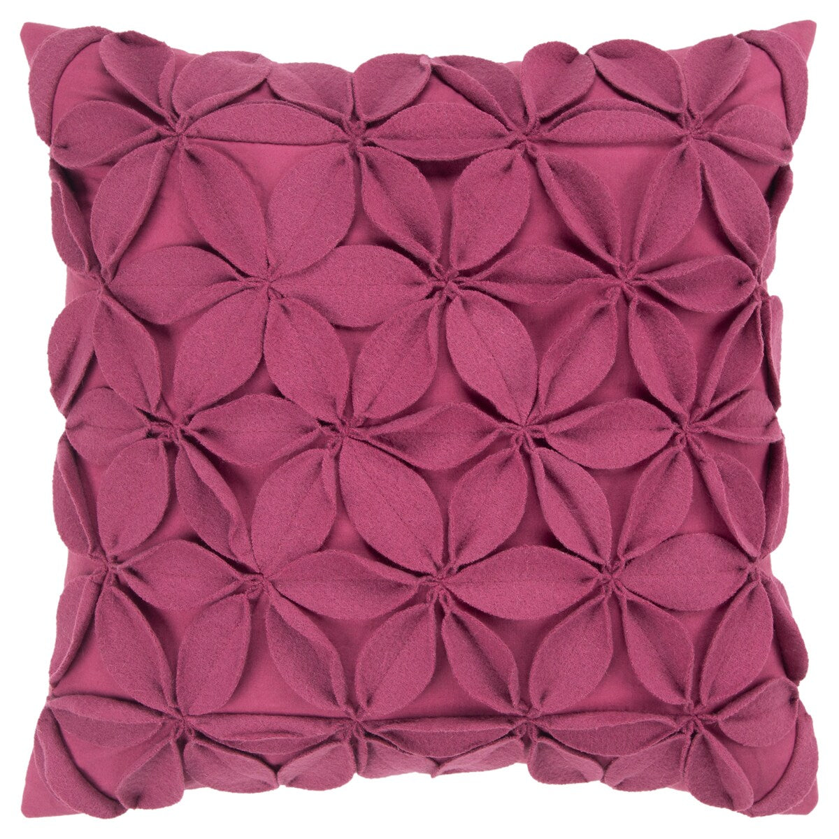 Rizzy Home Wool Felt Botanical Petals Throw Pillow