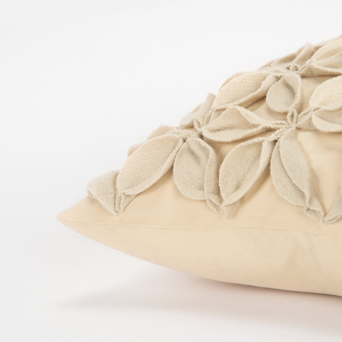 Rizzy Home Wool Felt Botanical Petals Throw Pillow