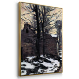 Road to Louveciennes, melting snow children, sunset by Monet - Multi Piece Framed Canvas