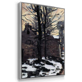 Road to Louveciennes, melting snow children, sunset by Monet - Multi Piece Framed Canvas