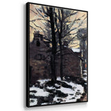 Road to Louveciennes, melting snow children, sunset by Monet - Multi Piece Framed Canvas