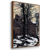 Road to Louveciennes, melting snow children, sunset by Monet - Multi Piece Framed Canvas