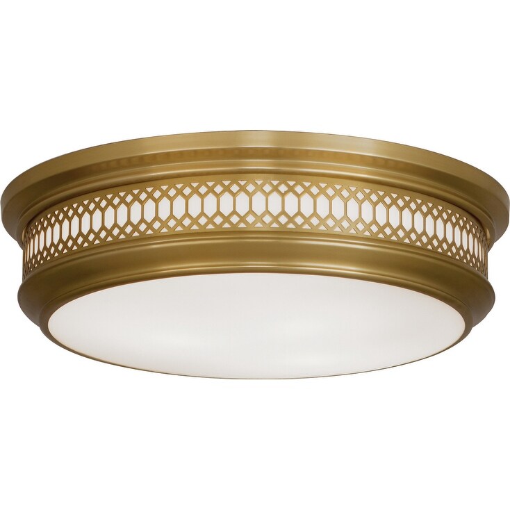 Robert Abbey 307 Three Light Flushmount Williamsburg Tucker Antique Brass - One Size