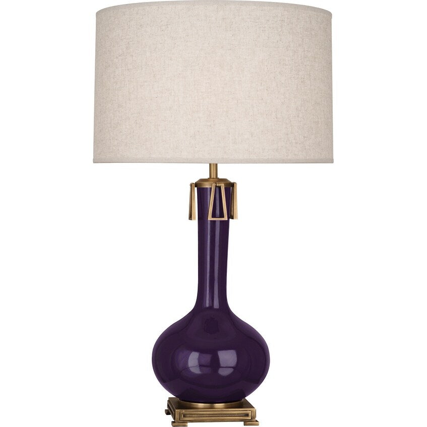 Robert Abbey AM992 One Light Table Lamp Athena Amethyst Glazed Ceramic - Exact Size