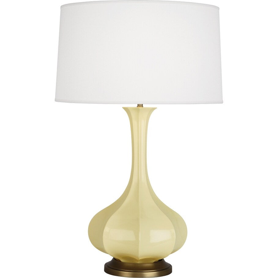 Robert Abbey BT994 One Light Table Lamp Pike Butter Glazed Ceramic - Exact Size
