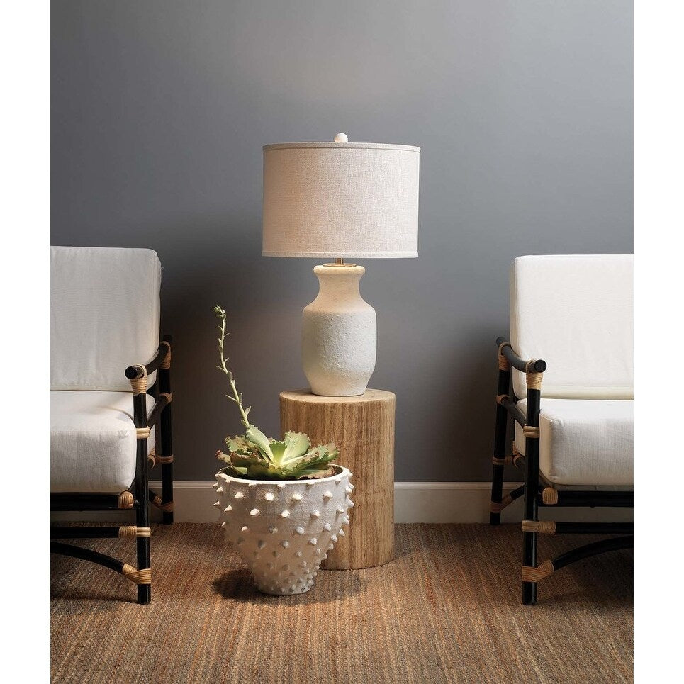 Robert Abbey LY993 One Light Table Lamp June Lily Glazed Ceramic - Exact Size