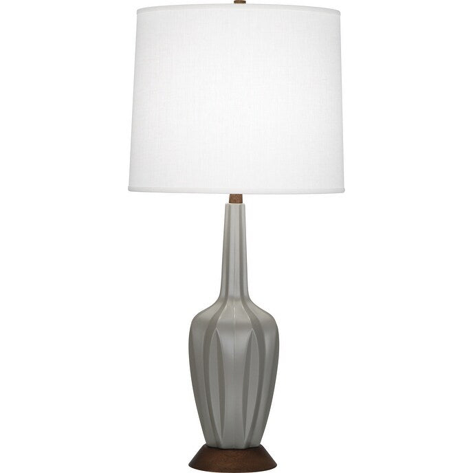 Robert Abbey MST16 One Light Table Lamp Cecilia Matte Smoky Taupe Glaz - Exact Size