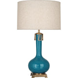 Robert Abbey PC992 One Light Table Lamp Athena Peacock Glazed Ceramic - Exact Size