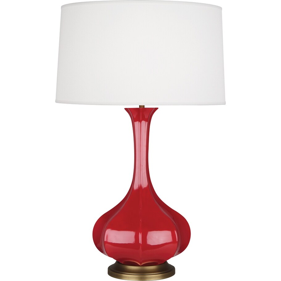 Robert Abbey RR994 One Light Table Lamp Pike Ruby Red Glazed Ceramic w - Exact Size