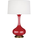 Robert Abbey RR994 One Light Table Lamp Pike Ruby Red Glazed Ceramic w - Exact Size