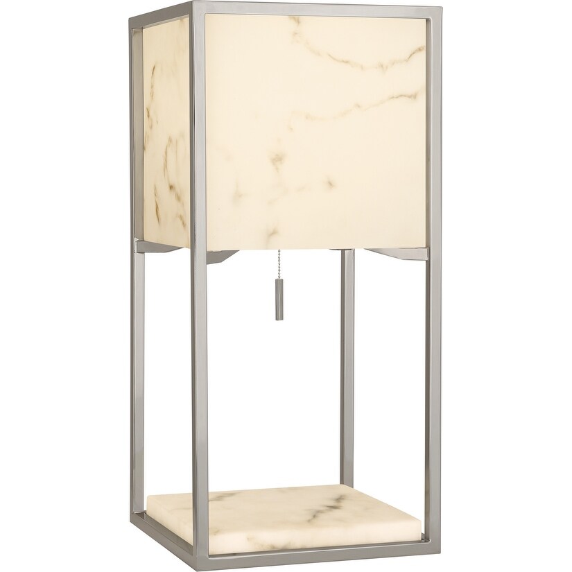 Robert Abbey S1448 One Light Table Lamp Rubix Polished Nickel - Exact Size