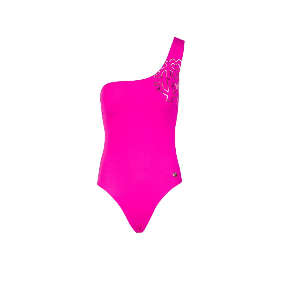 Roberto Cavalli Pink One Piece One shoulder swimsuit- for womens