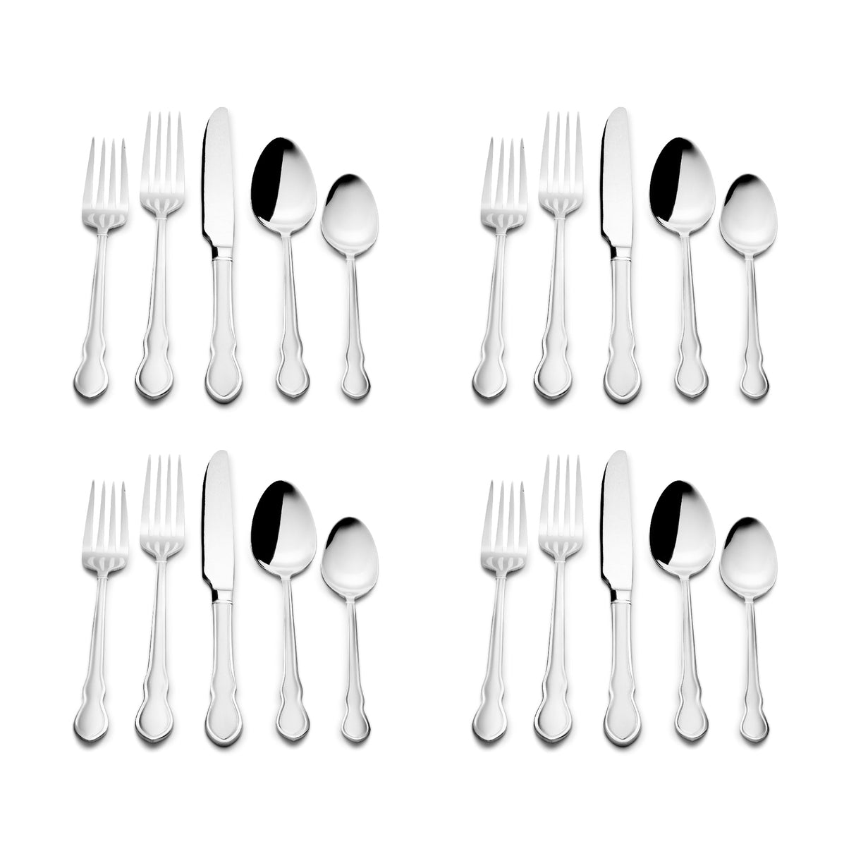 Roberts & Belk Adeline Frost 20-Piece Flatware Set Service for 4
