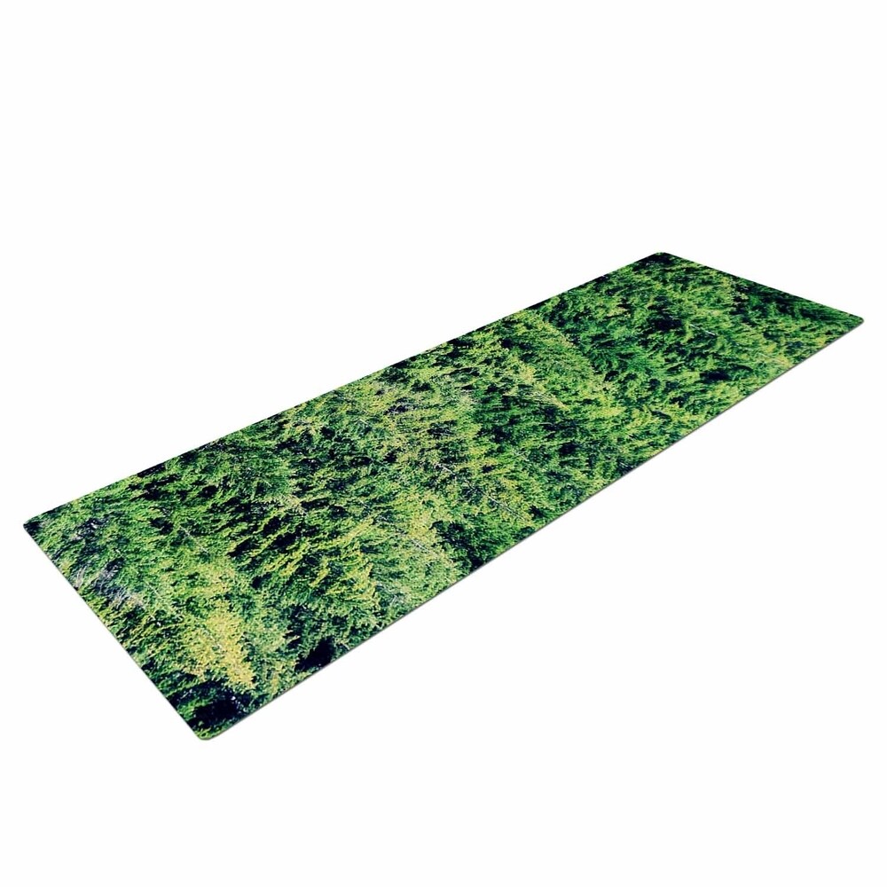 Robin Dickinson "Summertime Woodlands" Green Black Yoga Mat