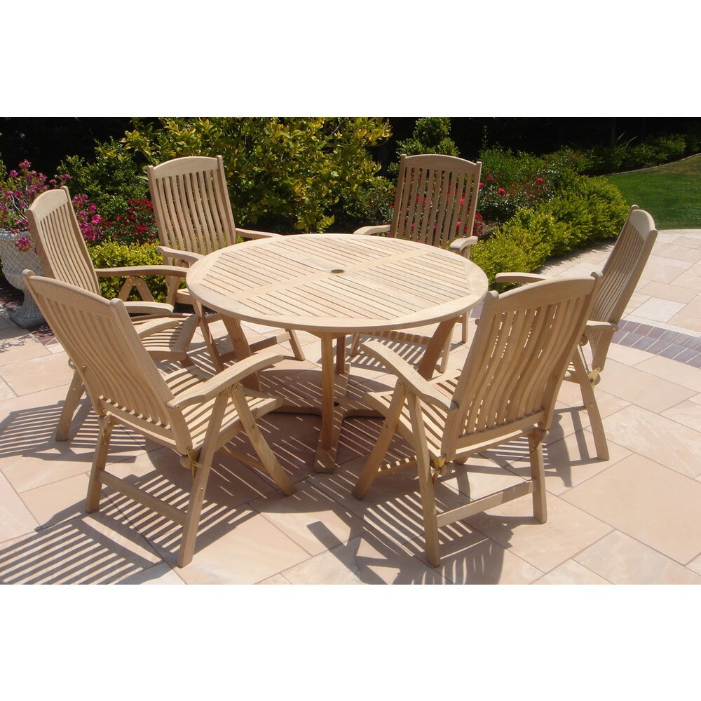 Roble Wood 7-piece Round Table an Chairs Dining Set