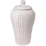 Rock Based Decorative Lidded Jar, White