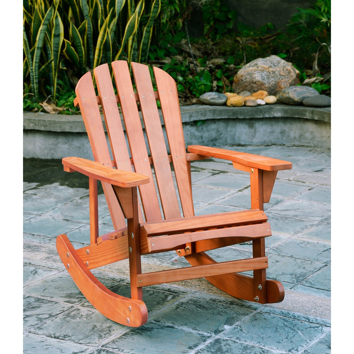 Rocking Chair Solid Wood Chairs Finish Outdoor Furniture for Patio, Backyard, Garden