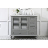 Rockland Coastal Bathroom Vanity Cabinet Set with Marble Top