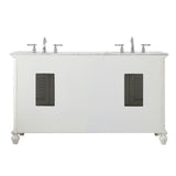 Rockland Coastal Bathroom Vanity Cabinet Set with Marble Top
