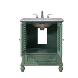 Rockland Coastal Bathroom Vanity Cabinet Set with Marble Top