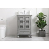 Rockland Coastal Bathroom Vanity Cabinet Set with Marble Top